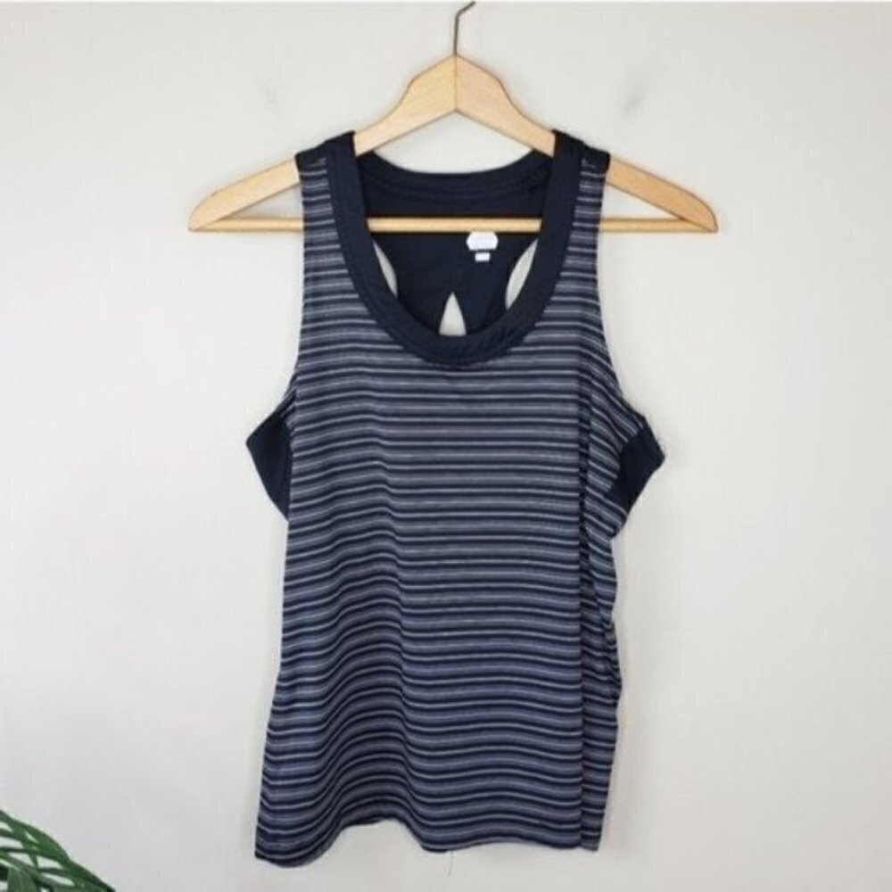 Bolle | Black Striped Athletic Workout Tank Top Size Large